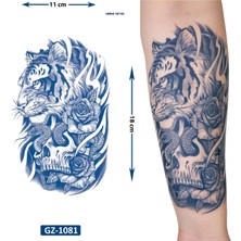 Airbrush Tattoo Kaplan Yılan 1 Ay Kalıcı Geçici Dövme Yapıştırma Dövme