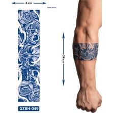 Airbrush Tattoo Iskelet Kol ve Ayak Için Şerit Bant Dövmesi Yarı Kalıcı Geçici Dövme