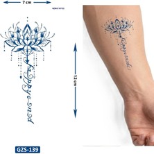 Airbrush Tattoo Yazılı Lotus Yarı Kalıcı 1 Aylık Geçici Dövme