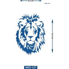 Airbrush Tattoo Aslan 5 cm Minimal Geçici Dövme Yarı Kalıcı Geçici Dövme
