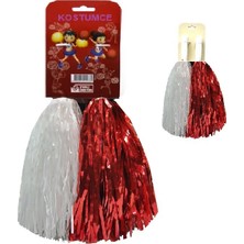 İrem Parti Dükkanı Gösteri Ponponu Kırmızı Beyaz Ponpon 1 Çift