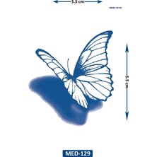 Airbrush Tattoo Zarif Kelebek 5 cm Minimal Geçici Dövme Yarı Kalıcı Geçici Dövme