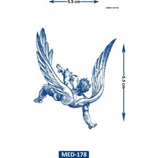 Airbrush Tattoo Melek Düşüşü 5 cm Minimal Geçici Dövme Yarı Kalıcı Geçici Dövme