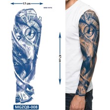 Airbrush Tattoo Göz 3 Hafta Kalıcı Tam Kol Bacak Kaplama Yapıştırma Geçici Dövme 47 cm