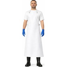 Bekiz Suni Deri Şef  Mutfak Bulaşık Önlüğü Beyaz