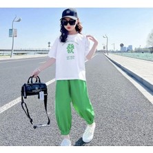 Punix Kids Punıx Kıds Japon Hıp Hop Sokak Stili Baskılı Yüksek Kalite Yazlık Kız Çocuk Eşofman Takımı