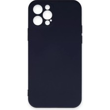 Newface iPhone 12 Pro Max Kılıf Nano Içi Kadife Silikon - Lacivert