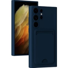 Newface Samsung Galaxy S24 Ultra Kılıf Kelvin Kartvizitli Silikon - Lacivert