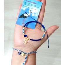 Funny Takı Lacivert Yonca Melek Çek Cam Boncuklu Bileklik Nazar Boncuklu Marteniçka Bileklik