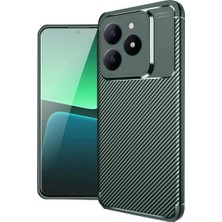 Newface Realme C61 Kılıf Auto Focus Karbon Kapak - Koyu Yeşil