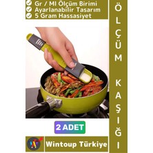 Wintoup #ölçümkaşığı Tuz Şeker Kahve Yağ Baharat Supplement Ayarlanabilir 5 Gr/ml Hassas Ölçüm Kaşığı 2 Adet