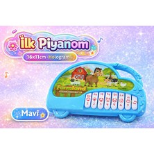 Eneci 16X11 Ilk Piyanom Pilli Piyano Oyuncak Pembe-Mavi Pil Dahildir