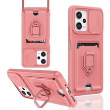 Newface Xiaomi Poco X5 5g Kılıf Zuma Kartvizitli Yüzüklü Silikon - Pembe