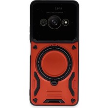 Newface Xiaomi Poco C61 Kılıf Joy Lens Standlı Kapak - Kırmızı