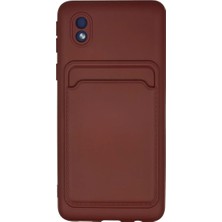 Newface Samsung Galaxy A01 Core Kılıf Kelvin Kartvizitli Silikon - Bordo