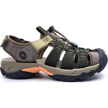 Humtto HM710445B Burnu Kapalı Bej Haki Yeşil Kadın Unisex Outdoor Trekking Spor Sandalet