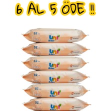 Uni Baby Aile Islak Mendil 6 Paket 52 Yaprak ( 312 Yaprak ) – 6 Al 5 Öde, Alkolsüz, Parabensiz, Hassas Ciltlere Uygun, 312 Yaprak