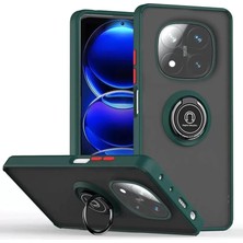 Newface Xiaomi Redmi Note 14 Pro 4g Kılıf Montreal Yüzüklü Silikon Kapak - Yeşil