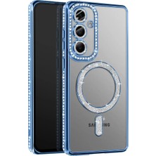 Cash Dukkan Joko Samsung Galaxy A37 5g Joke Simli Magneticsafe Kılıf - Mavi