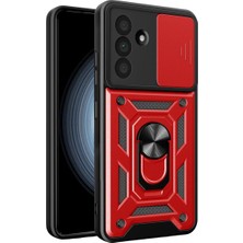 Cash Dukkan Newface Samsung Galaxy A57 5g Pars Lens Yüzüklü Silikon - Kırmızı