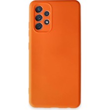 Newface Samsung Galaxy A52 Kılıf Nano Içi Kadife Silikon - Turuncu