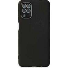 Newface Samsung Galaxy A22 Kılıf Lansman Glass Kapak - Siyah