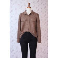 Aleksandrit Butik Kahverengi Oduncu  Mevsimlik Simli Gömlek