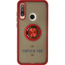 Newface Huawei Y6P Kılıf Montreal Yüzüklü Silikon Kapak - Kırmızı