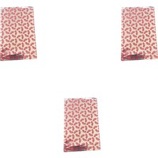 Omeyva Desenli Metalize Hediye Paketi Yapışkanlı Torba Poşet - 12X17 Cm. - 100 Adetlik 3 Paket