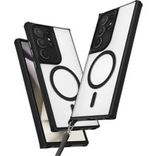 Newface Samsung Galaxy S25 Ultra Kılıf Enka Magsafe Silikon Kılıf - Siyah