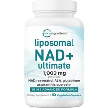 Micro Ingredients Liposomal Nad+ Ultimate  1000MG  60 Veggie Capsul Nmn  Resveratrol, Glutathione,  Astaxanthin  For Women - Men.