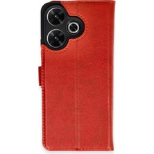 Newface Xiaomi Redmi 13 4g Kılıf Trend S Plus Kapaklı Kılıf - Kırmızı
