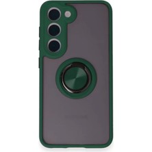 Newface Samsung Galaxy S24 Fe Kılıf Montreal Yüzüklü Silikon Kapak - Yeşil
