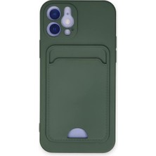 Newface iPhone 12 Kılıf Kelvin Kartvizitli Silikon - Koyu Yeşil