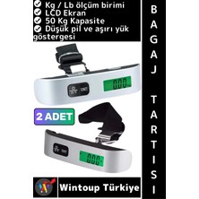 Wintoup #bagajtartısı Kompakt Seyahat Bavul Ağırlık El Kantarı Dijital LCD Ekran Bagaj Tartısı 50 kg 2 Adet