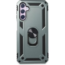 Newface Samsung Galaxy A14 4g Kılıf Sofya Yüzüklü Silikon Kapak - Yeşil