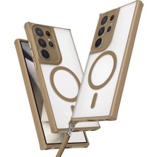 Newface Samsung Galaxy S25 Ultra Kılıf Enka Magsafe Silikon Kılıf - Desert