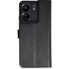 Newface Xiaomi Redmi 13C Kılıf Trend S Plus Kapaklı Kılıf - Siyah