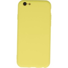 Newface iPhone 6 Plus Kılıf Nano Içi Kadife Silikon - Sarı