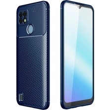 Newface Realme C21 Kılıf Auto Focus Karbon Kapak - Lacivert