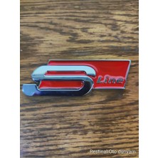 Restinal Audi S Line Arma Logo 3D Krom Kırmızı Metal Oto Çamurluk Bagaj Panjur Aksesuar Şık