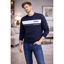 The Feel Marcel Erkek Dar Kesim Flim Fit Bisiklet Yaka Desenli Kazak