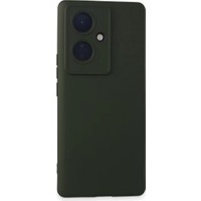 Newface Vivo V29 Lite Kılıf Nano Içi Kadife Silikon - Koyu Yeşil