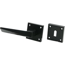 K-Yonlineticaretbug Eriş-13 Pratik Prizma ( Oda ) ( Siyah ) Rozetli Kapı Kolu TAKIM*4X15