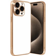Newface Apple iPhone 15 Pro Max Razer Lensli Silikon - Gold
