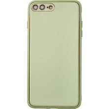 Newface iPhone 7 Plus Kılıf Coco Deri Silikon Kapak - Açık Yeşil
