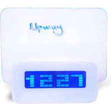 Upway 4 Adet USB Çoklayıcı Not Panelli Dijital Masa Saati – 3 Alarm Sıcaklık Takvim Doğum Günü
