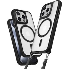 Newface iPhone 15 Pro Max Kılıf Enka Magsafe Silikon Kılıf - Siyah