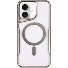 Newface iPhone 16 Kılıf Boyi Magsafe Silikon Kapak - Gümüş