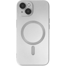 Newface iPhone 14 Plus Kılıf Moshi Lens Magneticsafe Silikon - Gümüş